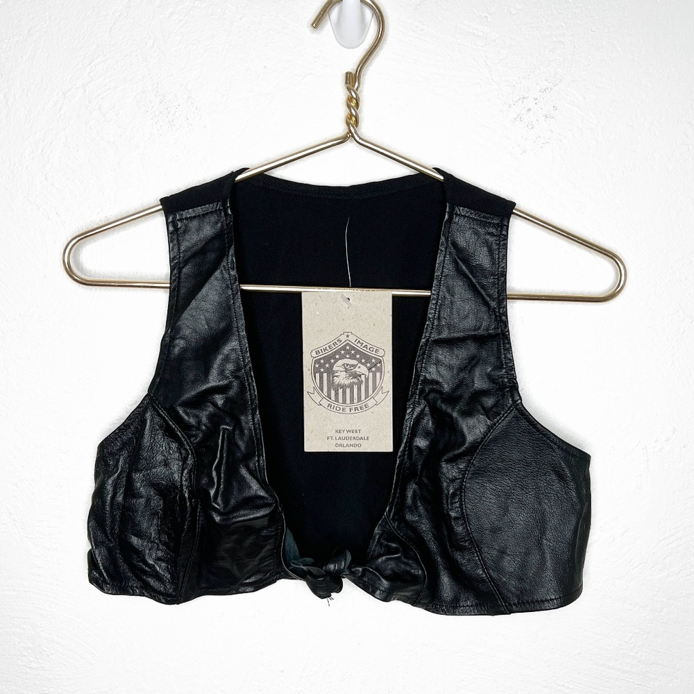 NWT Bikers Image | The Front Bra Leather Size Large Americana - Picture 2 of 11